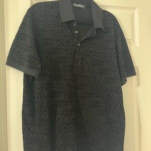Dolce & Gabbana Black on Black Logo Polo Shirt